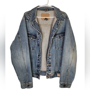 Vintage Y2K Abercrombie & Fitch Distressed Denim Trucker Jacket L
